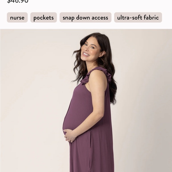Purple Maternity Nightgown - Picture 3 of 8
